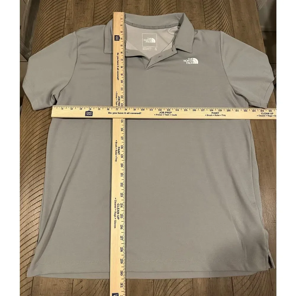 The North Face Men's Gray FlashDry Athletic Golf Polo SS Shirt Size XL
